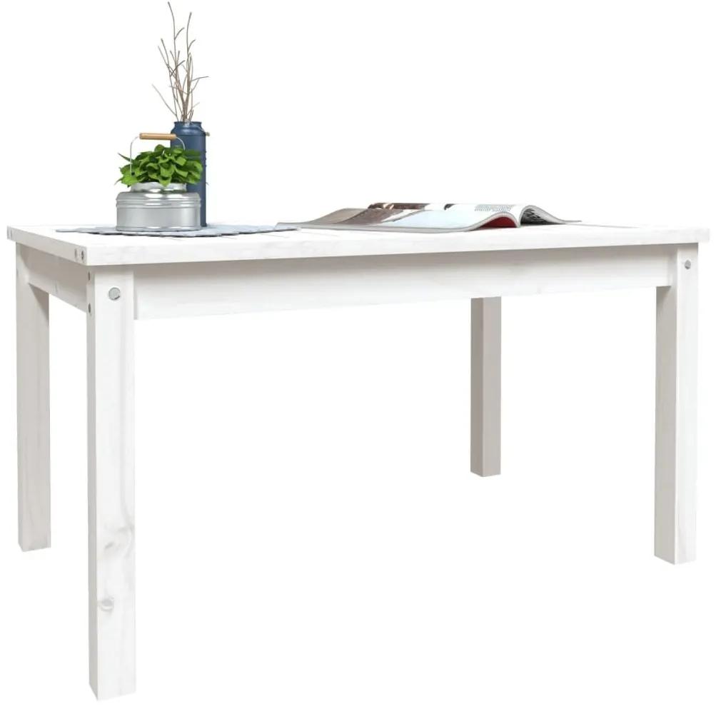Τραπέζι Κήπου Λευκό 82,5 x 50,5 x 45 εκ. από Μασίφ Ξύλο Πεύκου - Λευκό