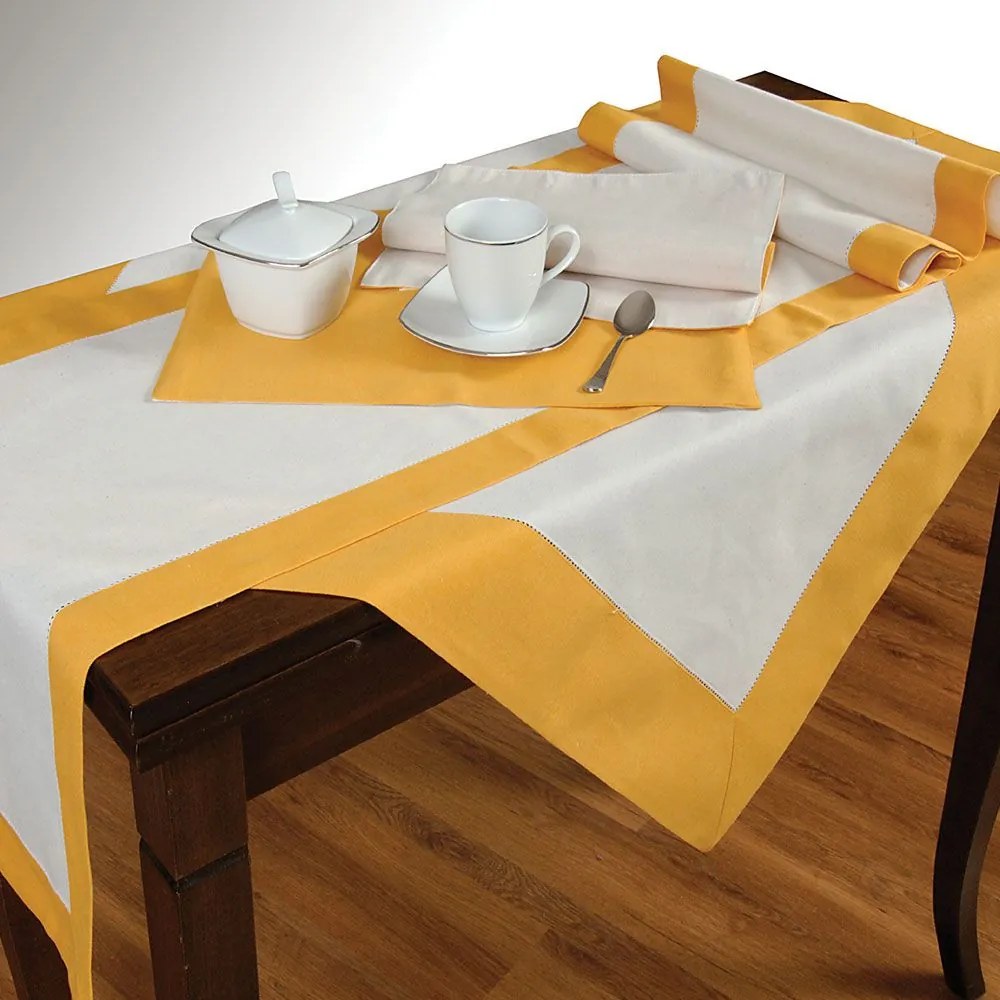 Runner 590 (Σετ 2τμχ) Yellow-Ecru Viopros 100% Βαμβάκι