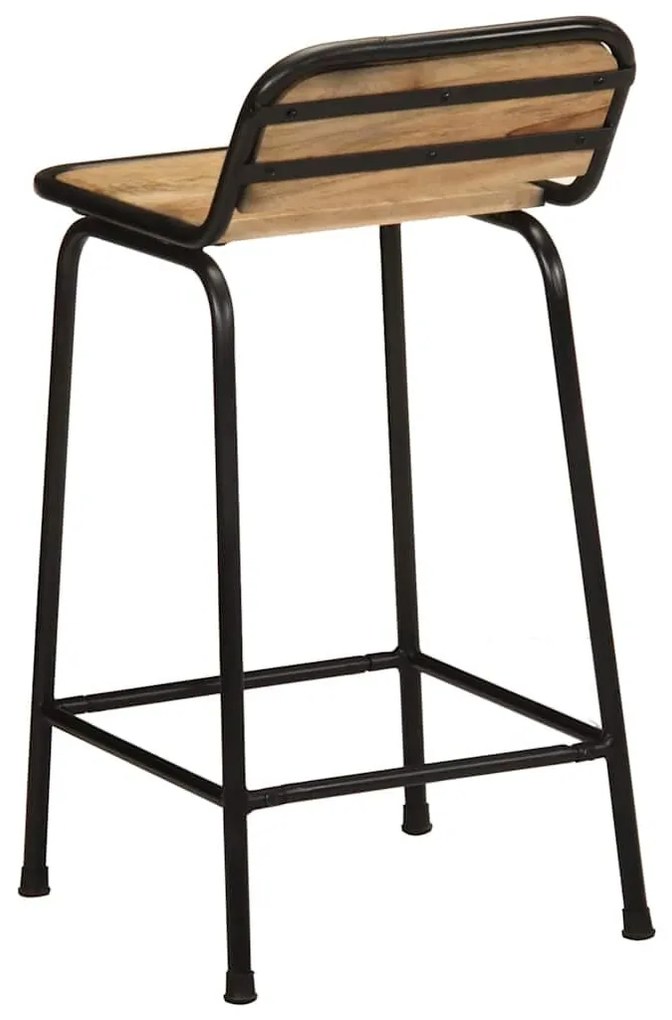 Bar Stools 2 τεμάχια 46x35,5x80 cm Στερεό ξύλο Rough Mango - Καφέ