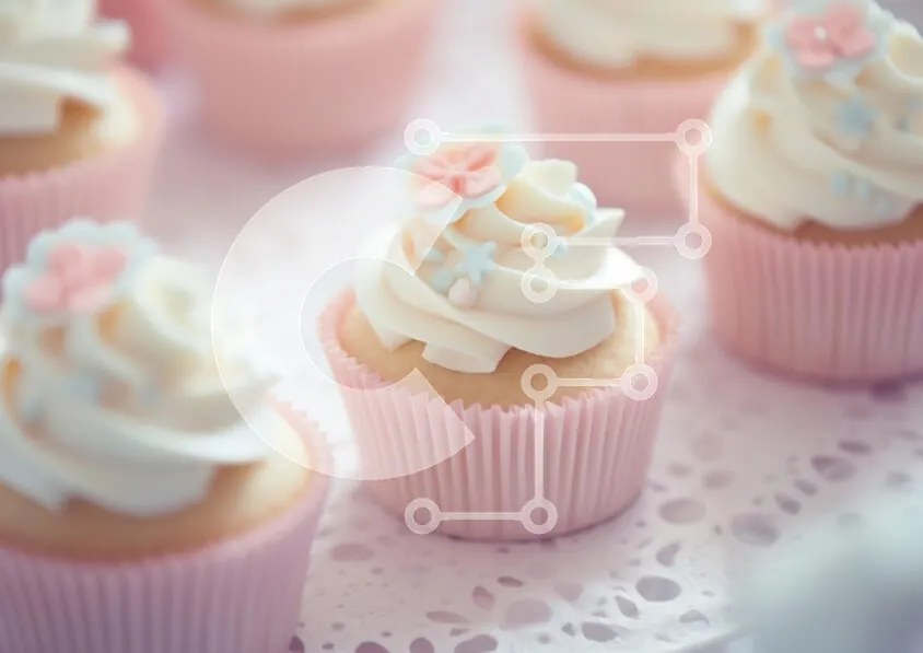 Intra Συλλεκτικό Ξύλινο Παζλ Plywood  4mm - Γοητευτικά Cupcakes με Swirled Frosting Σε Ξύλινο Κουτί - Διαστάσεις: 10x10 cm – 25 κομμάτια