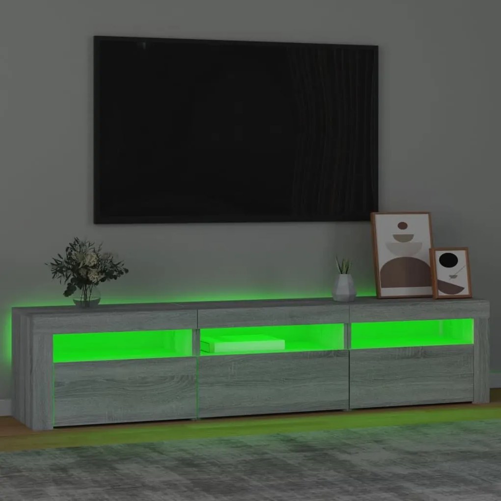 Έπιπλο Τηλεόρασης με LED Γκρι Sonoma 180x35x40 εκ. - Γκρι