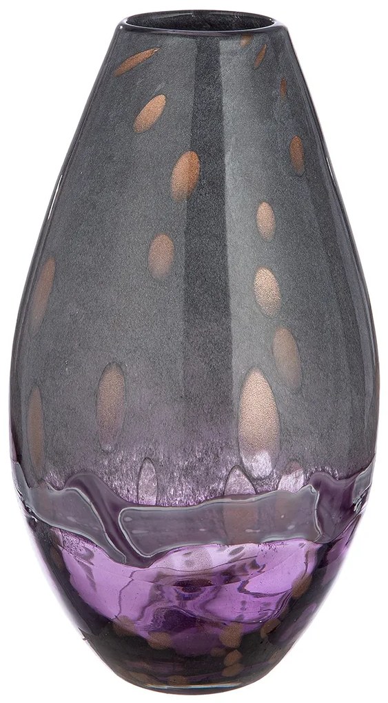 Glasart Βάζο Bulbous "Feeling" Γυάλινο Γκρι Violet PU H. 33 cm D. 18 cm-05161114