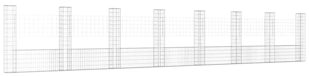 vidaXL Συρματοκιβώτιο σε U Σχήμα με 8 Στύλους 860x20x150 εκ Σιδερένιο