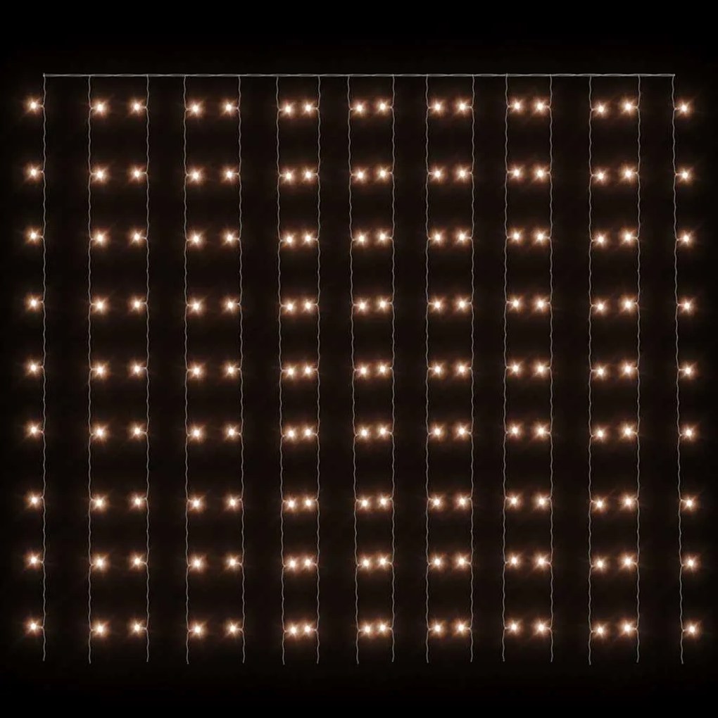 vidaXL Κουρτίνα LED Φωτάκια 300 LED Θερμό Λευκό 3 x 3 μ. 8 Λειτουργίες