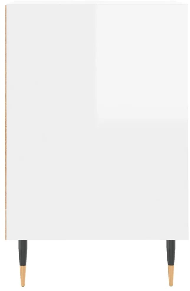 vidaXL Έπιπλο Τηλεόρασης Γυαλ. Λευκό 160x35x55 εκ. Επεξεργασμένο Ξύλο