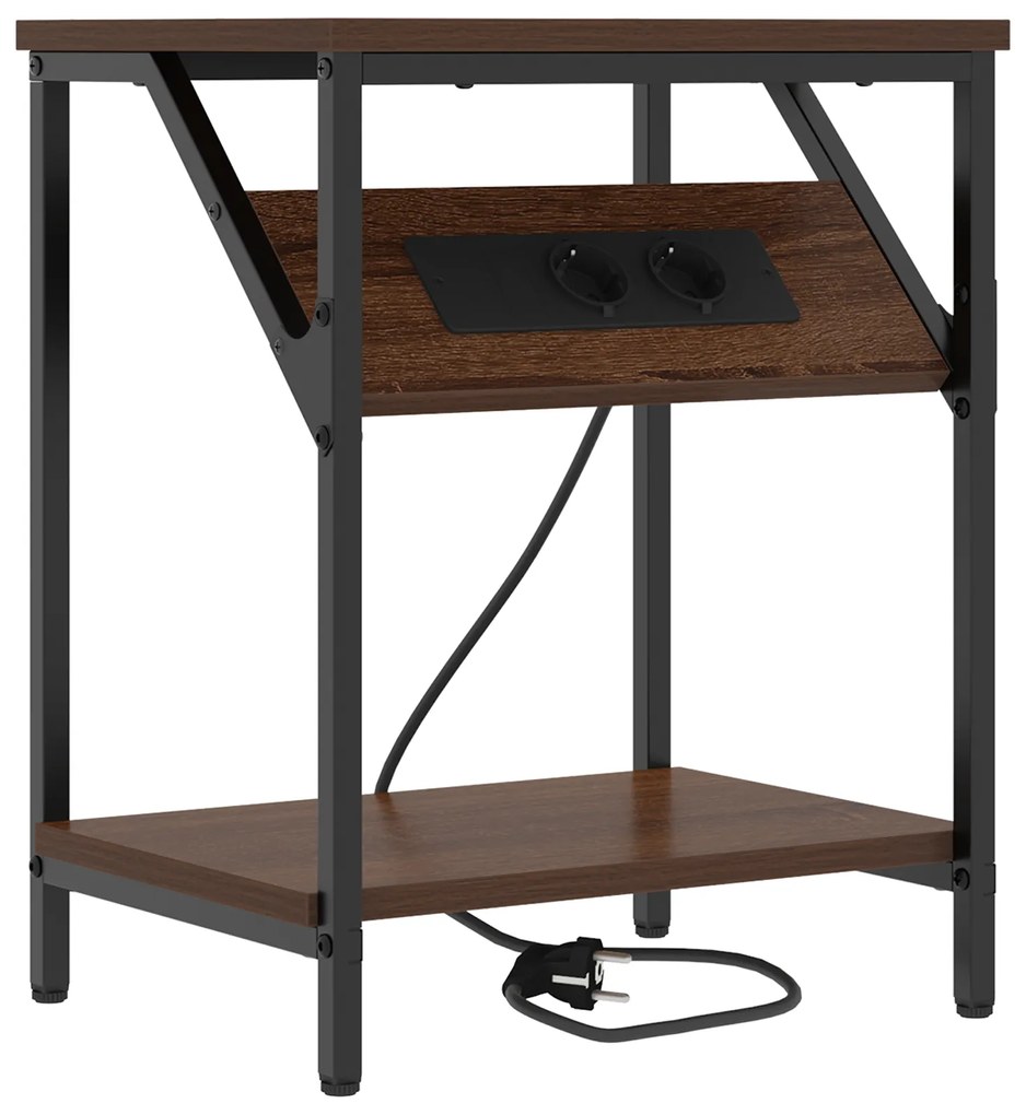 vidaXL Κομοδίνο Καφέ δρυς 38 x 30 x 48 εκ. Επεξεργασμένο ξύλο
