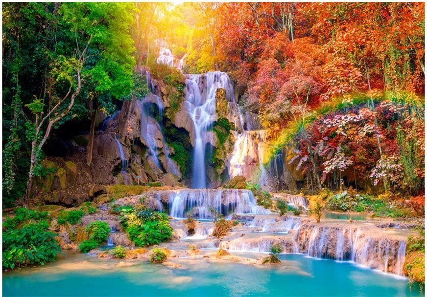 Αυτοκόλλητη φωτοταπετσαρία - Tat Kuang Si Waterfalls - 392x280