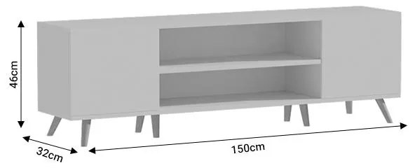 Έπιπλο τηλεόρασης Icarus μελαμίνης καρυδί-wenge 150x32x46εκ