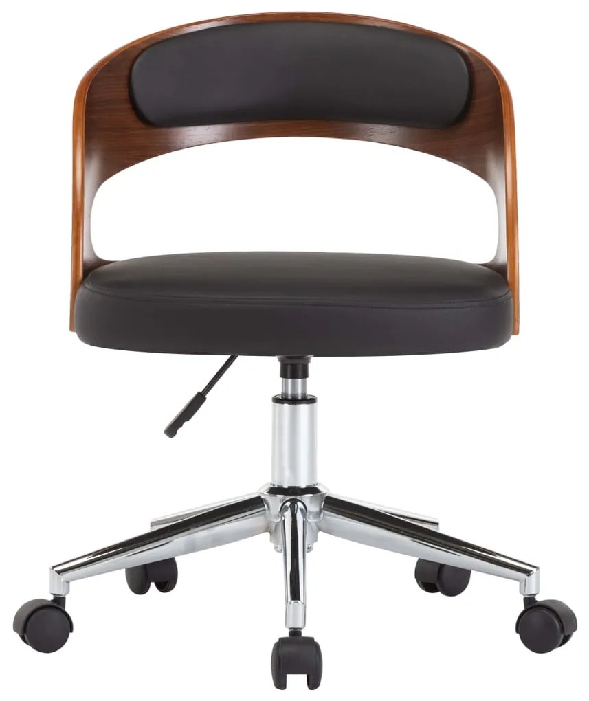 vidaXL Καρέκλα Γραφείου Περιστρεφόμενη Μαύρη Λυγισ. Ξύλο/Συνθετ. Δέρμα