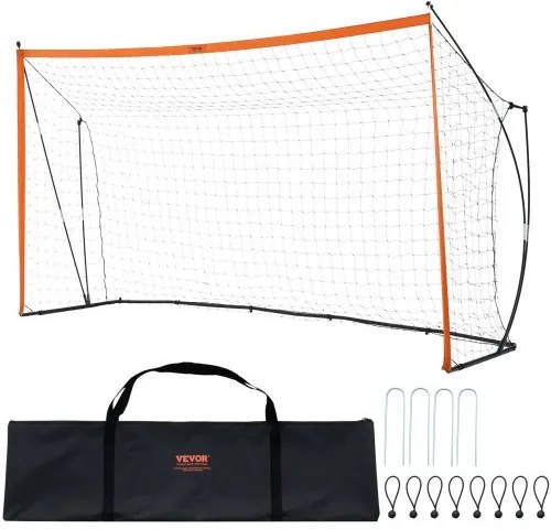 VEVOR 12x6 ft Portable Soccer Goal Kids Soccer Net Carry Bag Backyard Training