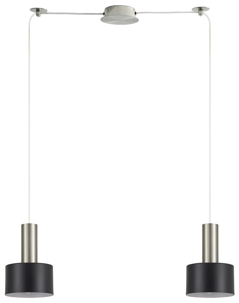 Φωτιστικό Οροφής  SE21-NM-4-NM2-MS1 ADEPT TUBE Nickel Matt Pendant Black Metal Shade+ - 51W - 100W - 77-8452