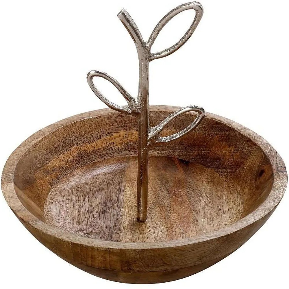 Διακοσμητικό Μπωλ FRI109 25x25x21cm Brown-Silver Espiel Metal,Wood