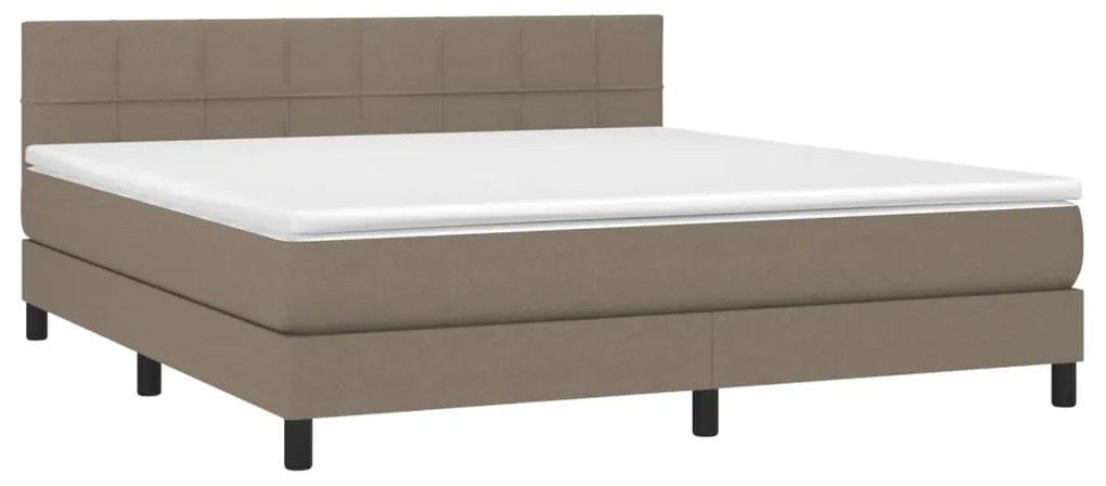 vidaXL Κρεβάτι Boxspring με Στρώμα Taupe 180x200 εκ. Υφασμάτινο