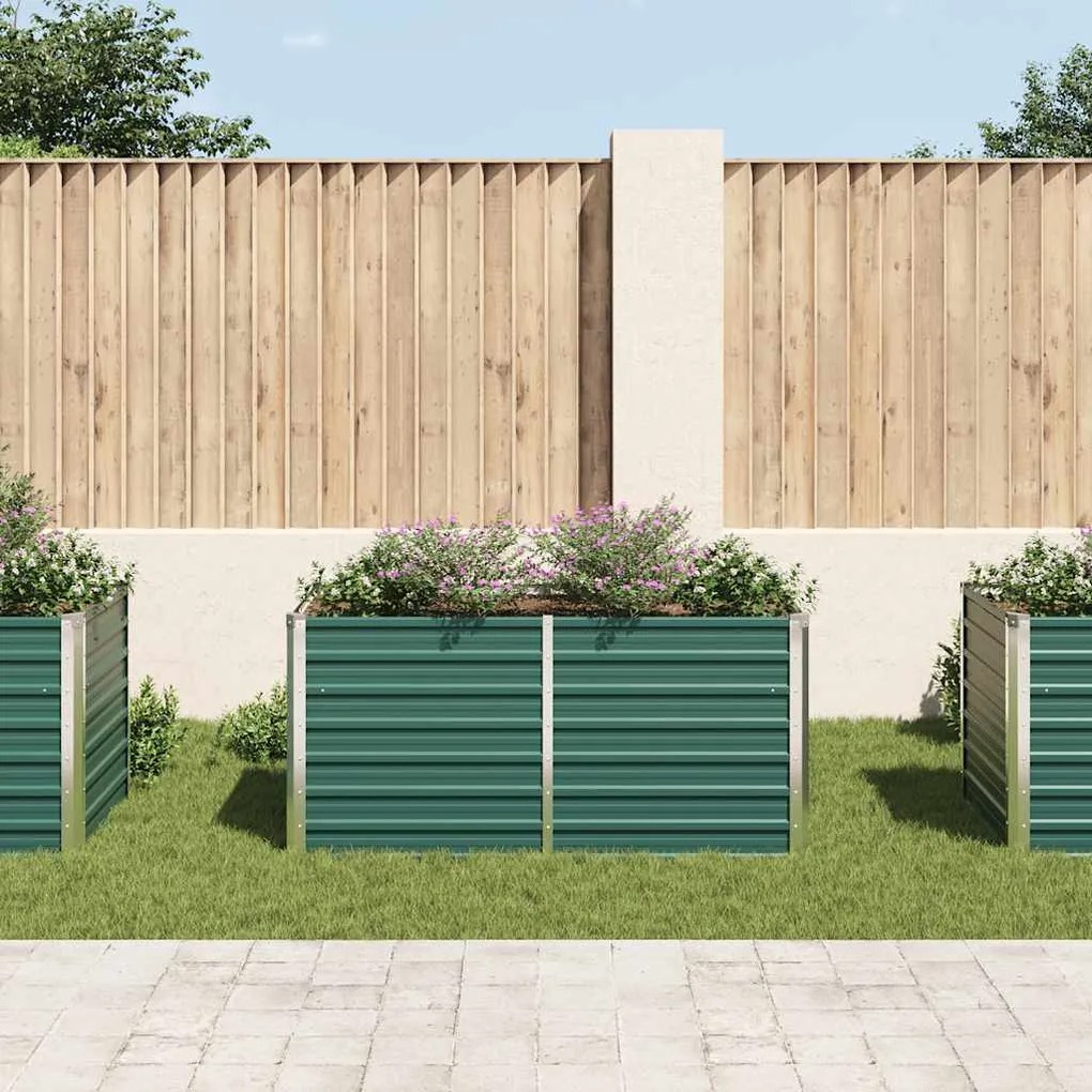 vidaXL Ζαρντινιέρα Ψηλή Πράσινη 160x80x77 εκ. Γαλβανισμένος Χάλυβας