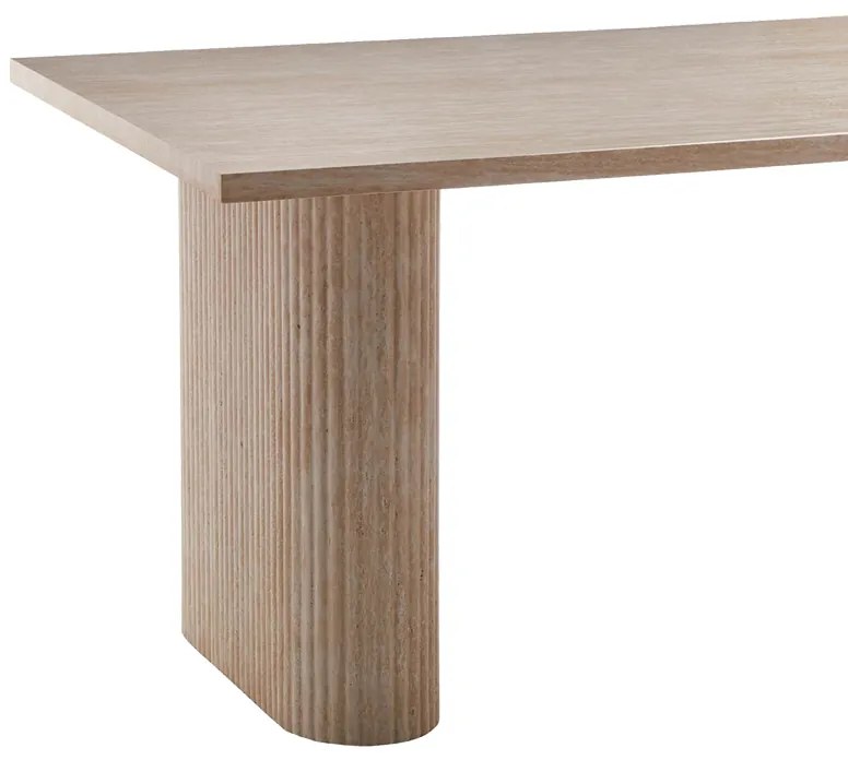 Τραπέζι Loozir pakoworld mdf σε όψη τραβερτίνας 180x90x75εκ