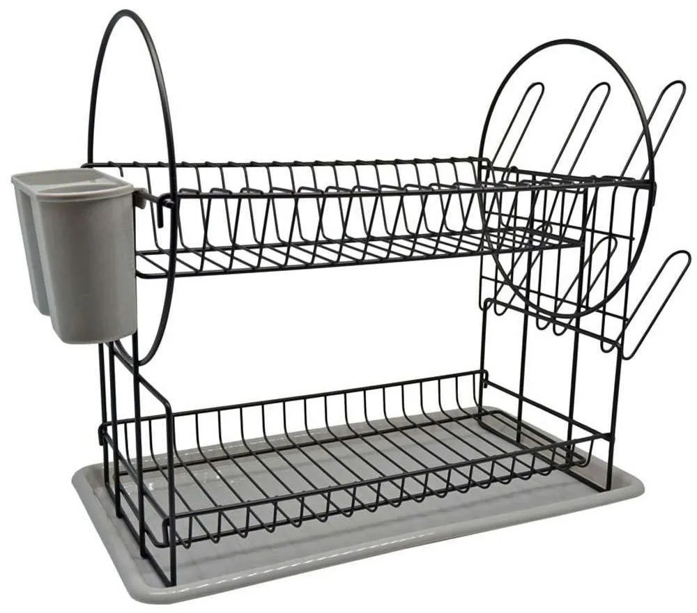 Πιατοθήκη 822300 50x24x34cm Black-Grey Ankor Metal