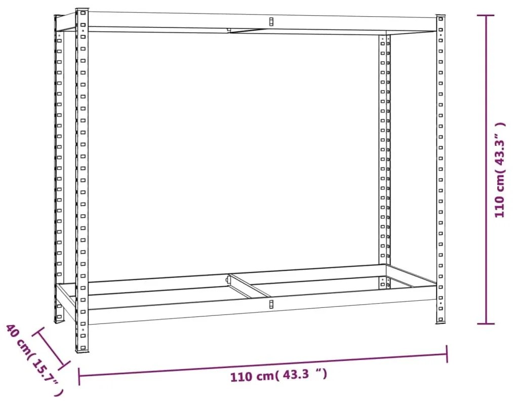 Ραφιέρα Ελαστικών 2 Επιπέδων Ασημί 110 x 40 x 110 εκ. Ατσάλι - Ασήμι