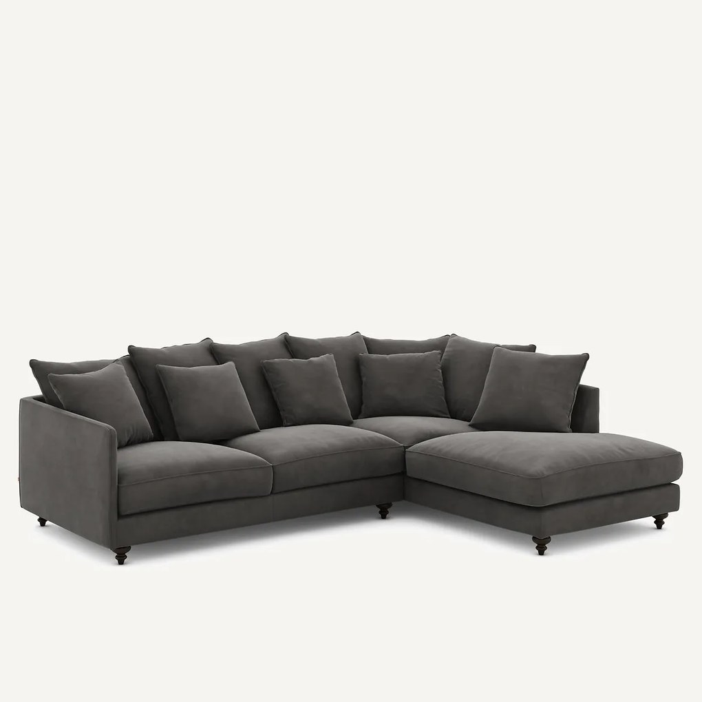 Γωνιακός καναπές-κρεβάτι με βελούδο, Lazare