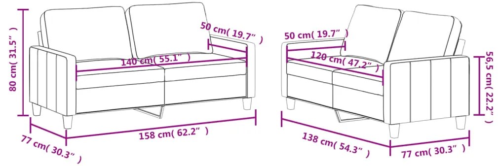 vidaXL Πολυθρόνες Σετ 2 Τεμ. Καπουτσίνο Συνθετικό Δέρμα Μαξιλάρια