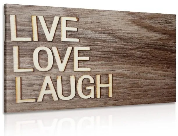 Εικόνα με λέξεις - Live Love Laugh - 120x80