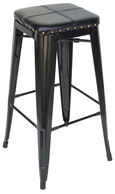 ZITA PLUS TEXAS ΣΚΑΜΠΟ 76εκ. Χ.ΠΛΑΤΗ/ΜΑΥΡΗ ΔΕΡΜΑΤΙΝΗ 43Χ43X76εκ.24.0020
