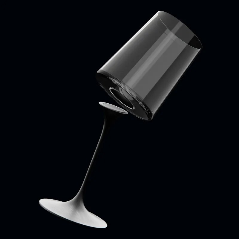 Σετ 2 κρυστάλλινων ποτηριών σαμπάνιας Trebonn SplitGlass 2025130, 320 ml, Ø7.8x12.5 cm, Modular system, Μαύρο
