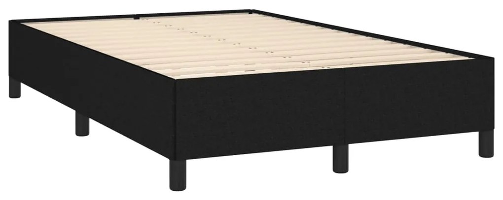 vidaXL Κρεβάτι Boxspring με Στρώμα Μαύρο 120x190 εκ. Υφασμάτινο