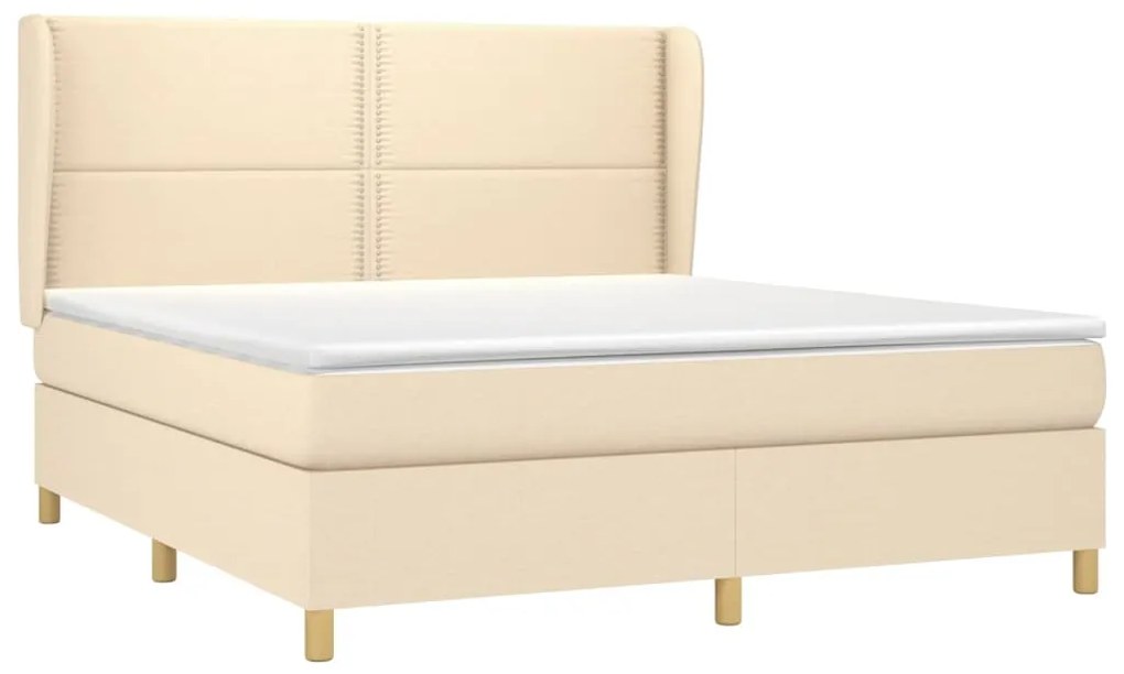 ΚΡΕΒΑΤΙ BOXSPRING ΜΕ ΣΤΡΩΜΑ ΚΡΕΜ 160X200 ΕΚ. ΥΦΑΣΜΑΤΙΝΟ 3128458