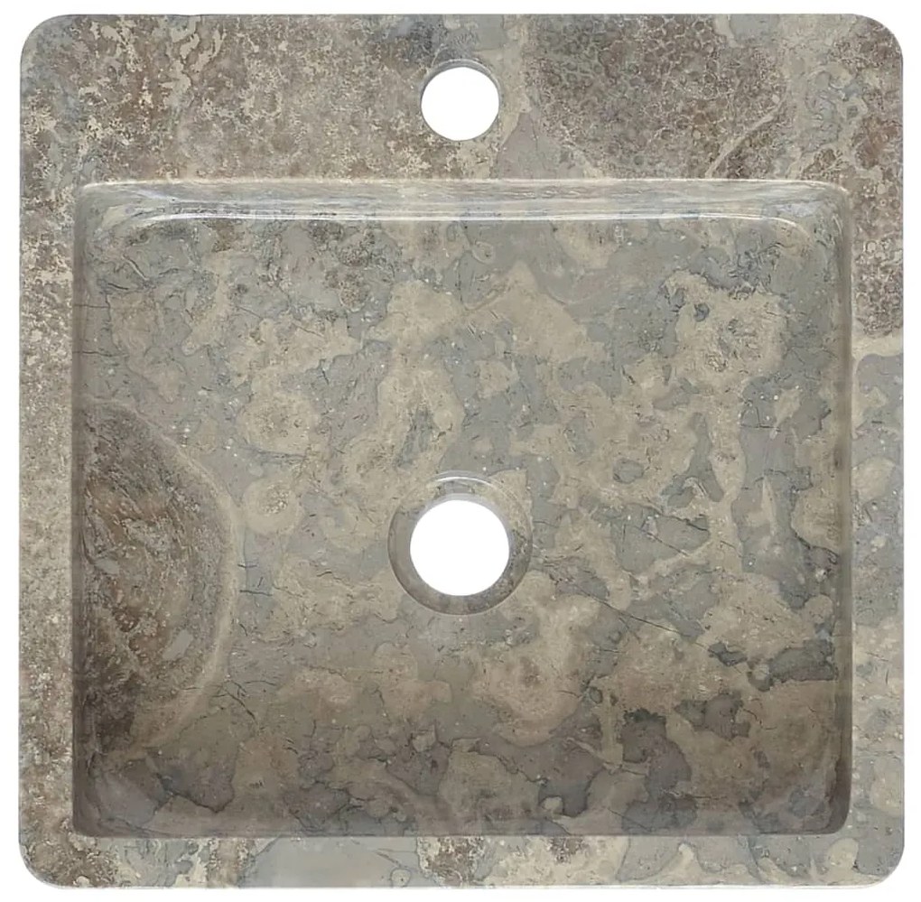 vidaXL Νιπτήρας Γκρι 40 x 40 x 12 εκ. Μαρμάρινος