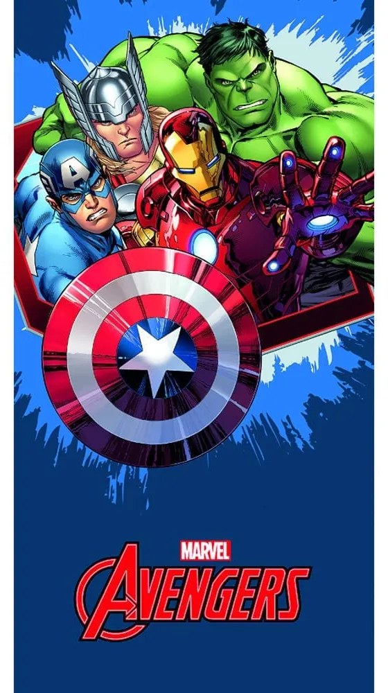 Borea Πετσέτα Θαλάσσης Βαμβακερή Βελούδινη Avengers 320gsm 70 x 140 cm Μπλε