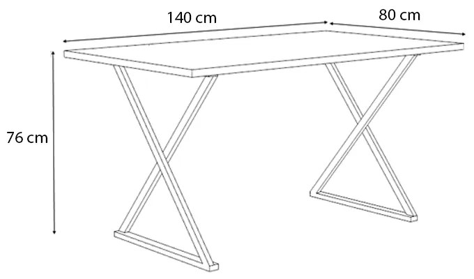 ΤΡΑΠΕΖΙ BETTE MEGAPAP ΜΕΤΑΛΛΙΚΟ - ΜΕΛΑΜΙΝΗΣ ΧΡΩΜΑ SONOMA - ΑΝΘΡΑΚΙ 140X80X76ΕΚ.