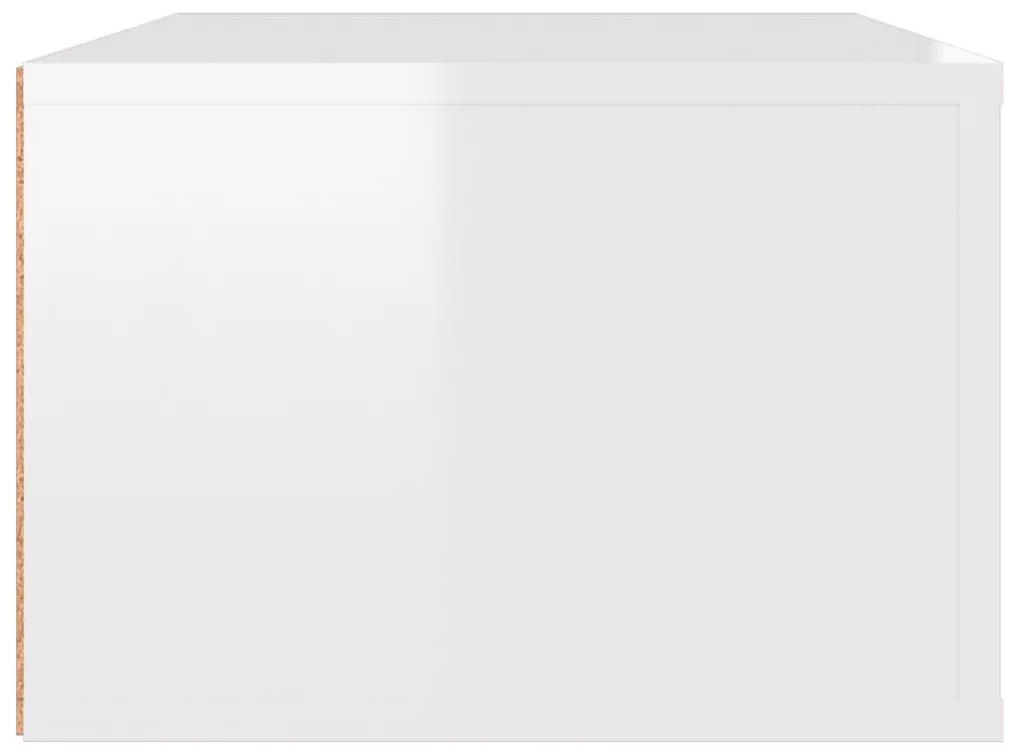 Κρεμαστό Ντουλάπι Γυαλ. Λευκό 80x36x25 εκ. Επεξεργασμένο Ξύλο - Λευκό
