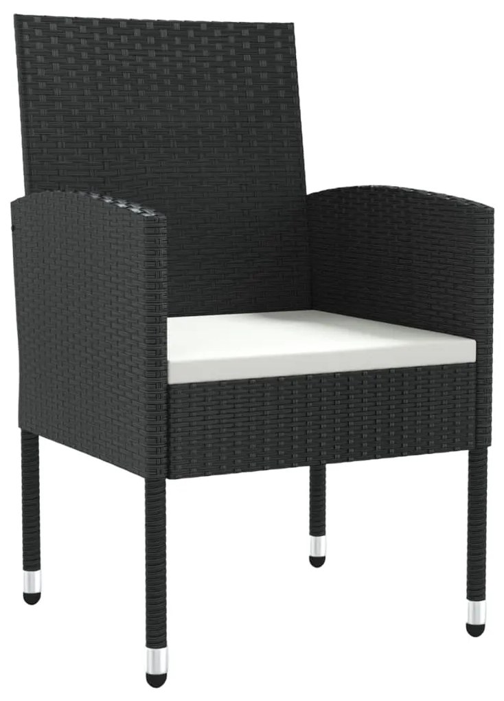 vidaXL Σετ Τραπεζαρίας Κήπου 9 Τεμ. Μαύρο από Συνθετικό Ρατάν / Ατσάλι