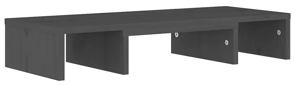 vidaXL Βάση Οθόνης Γκρι 60 x 24 x 10,5 εκ. από Μασίφ Ξύλο Πεύκου