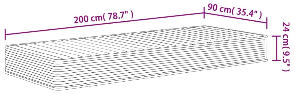 Στρώμα Αφρού Medium Soft 90x200 εκ. - Λευκό