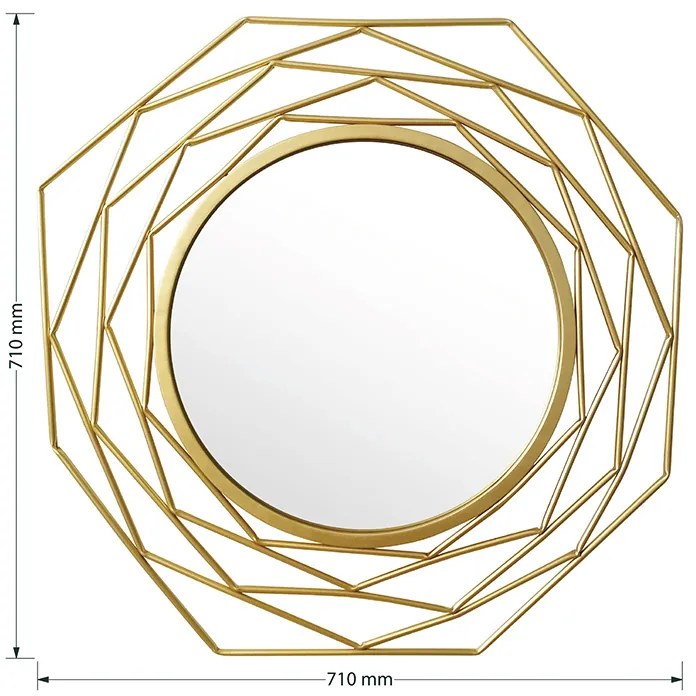 ΚΑΘΡΕΠΤΗΣ ROUND 2 PAKOWORLD ΧΡΥΣΟ 71X2.5X71ΕΚ