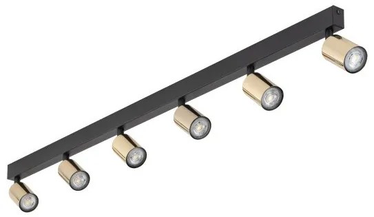 Πλαφονιέρα Φωτιστικό Οροφής 6xGU10 10W IP20 Top TK Lighting-5970-Μαύρο-Χρυσό 5970