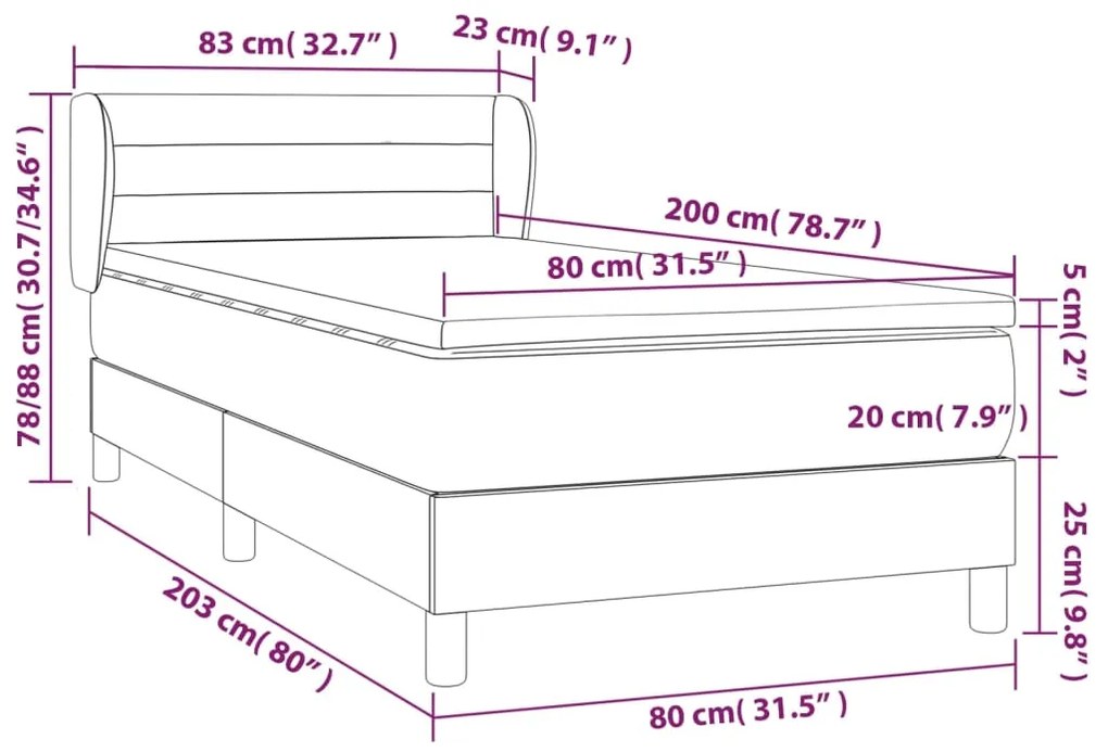 ΚΡΕΒΑΤΙ BOXSPRING ΜΕ ΣΤΡΩΜΑ TAUPE 80X200 ΕΚ. ΥΦΑΣΜΑΤΙΝΟ 3126281