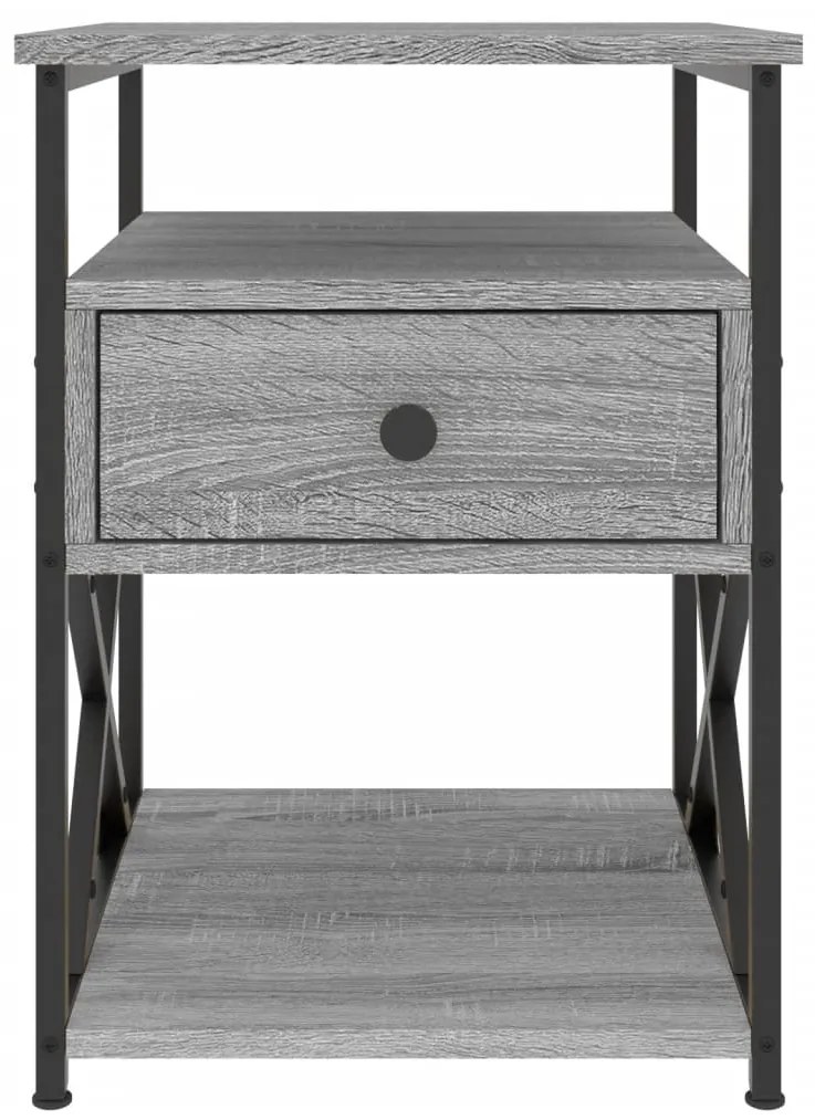 vidaXL Κομοδίνο Γκρι Sonoma 40 x 42 x 55 εκ. από Επεξεργασμένο Ξύλο