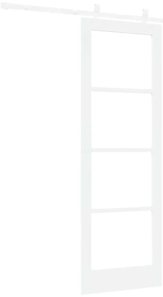 vidaXL Συρόμενη Πόρτα Λευκό 73.5 x 211 εκ Ξύλο και μέταλλο