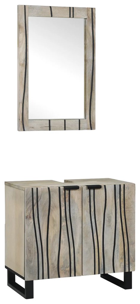 vidaXL Σετ Επίπλων Μπάνιου με ράφι 2 pcs Λευκό 62 x 33 x 58 εκ.
