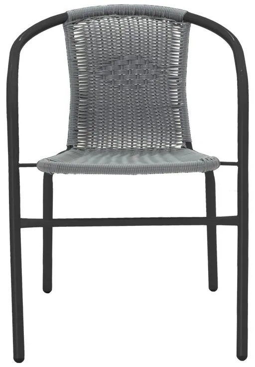 Καρέκλα - Πολυθρόνα Obbi μαύρο μέταλλο-pe γκρι 54x56x73 εκ. 53x59x72 εκ.