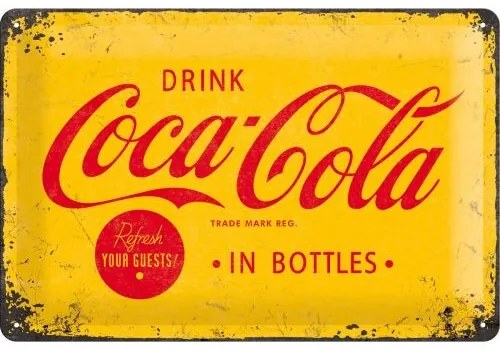 Μεταλλική πινακίδα Coca-Cola - Logo Yellow