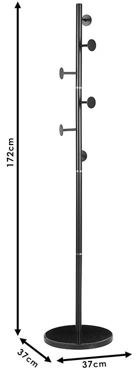 Καλόγερος ρούχων Adriana μέταλλο μαύρο Φ37x172εκ 37x37x172 εκ.