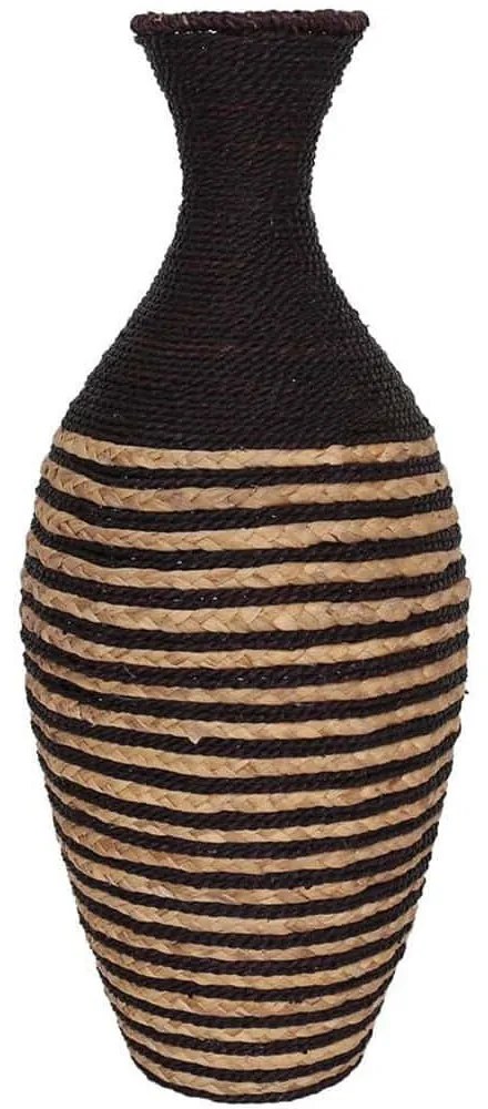 Βάζο Nubia 031701 25x25x69cm Natural-Black Σχοινί,Μέταλλο
