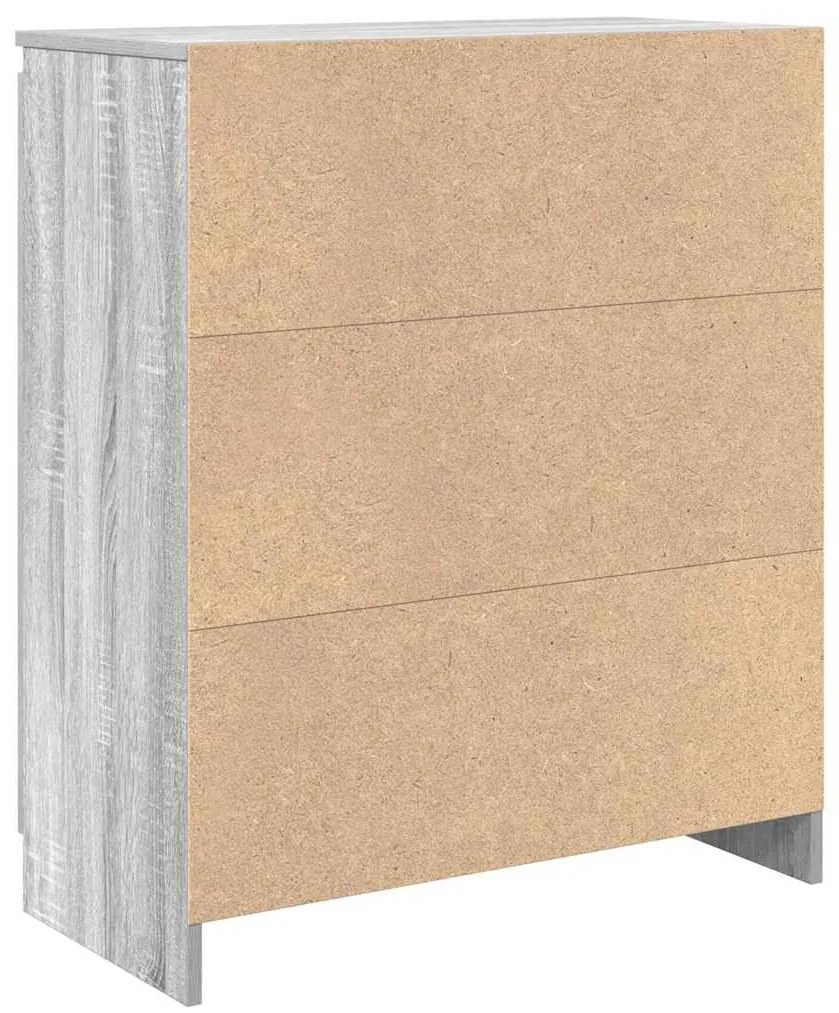 Συρταριέρα με Συρτάρια Γκρι Sonoma 71x35x84 εκ. από Επεξ. Ξύλο - Γκρι