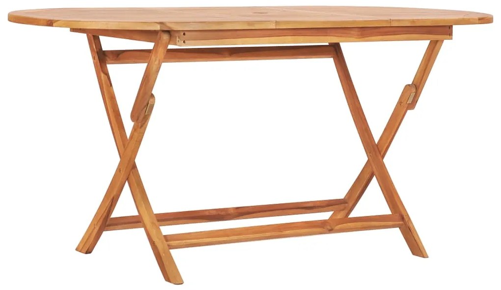 vidaXL Σετ Τραπεζαρίας Εξ. Χώρου Πτυσσόμενο 9 τεμ. από Μασίφ Ξύλο Teak