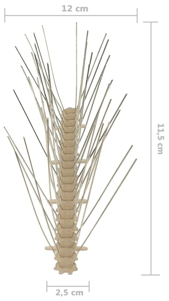 vidaXL Απωθητικές Ακίδες Περιστεριών 5 Σειρών Σετ των 6 3 μ. Πλαστικές