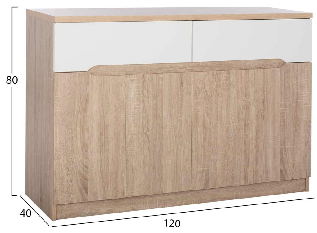 ΜΠΟΥΦΕΣ JOLENE HM2234.02 2 ΣΥΡΤΑΡΙΑ &amp; 4 ΠΟΡΤΕΣ SONAMA 120X40X80εκ.