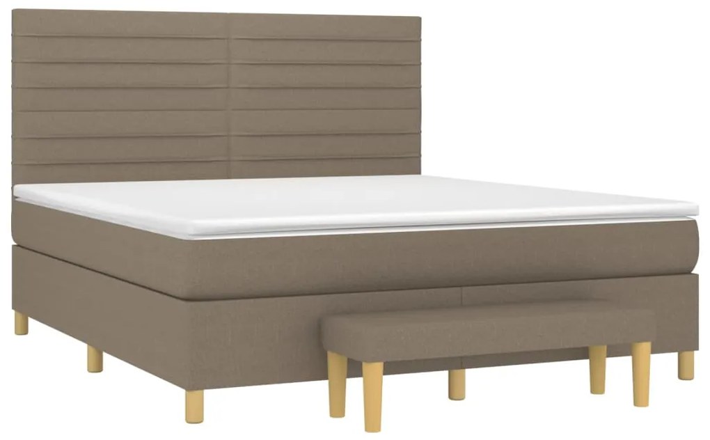 vidaXL Κρεβάτι Boxspring με Στρώμα Taupe 180x200 εκ. Υφασμάτινο